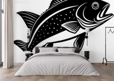 mahi mahi silhouette vector illustration Wall mural