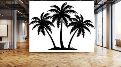 palm tree silhouette vector illustration Wall mural