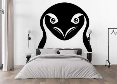 penguin head silhouette vector illustration Wall mural