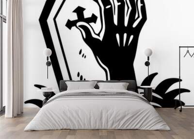 silhouette of a hand Wall mural