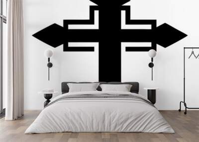 Christian cross icon collection. Vector illustration,Cross silhouette icon vector Wall mural