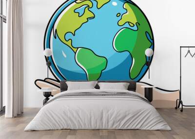 hand holding planet earth vector illustration Wall mural