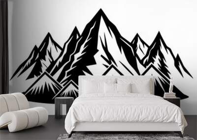 mountain range silhouette ,flat design mountain range silhouette collection
 Wall mural