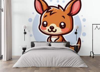 kangaroo cute kids cartoon vector illustration Wall mural