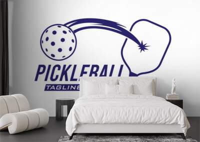 pickleball logo vector and sports logo Wall mural