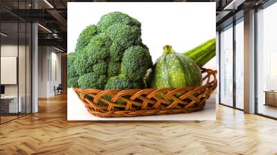 Broccoli and summer squash in a bowl Wall mural