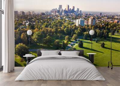 Denver cityscape aerial view from the city park Wall mural