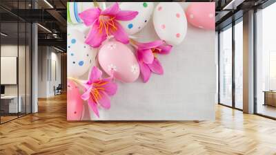 Easter eggs with purple flowers Wall mural