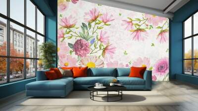 Photo of a decoupage decorated flower pattern Wall mural