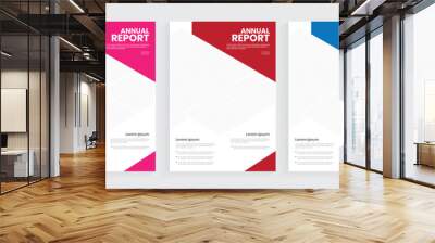 A4 annual report cover design, corporate flier cover template, modern document paper design, handbook layout, annual publication layout. Wall mural