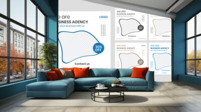 Business marketing agency promotional banner background. Square print banner for editable advertising corporate, simple, trend, vector template Wall mural