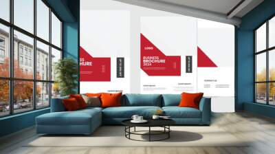 Modern look a4 corporate bifold page brochure, new minimal business marketing materials flier kit, print booklet layout with eps version Wall mural