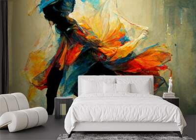 Dancer illustration , art background, digital art Wall mural