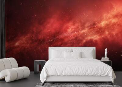 A red galaxy with a lot of stars and dust Wall mural