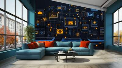 Effective communication in a digital world with connected devices Wall mural