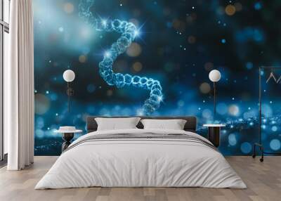 High-tech clinic and laboratory setting focused on DNA research, featuring scientists, medical equipment, and advanced technology for health and scientific analysis. Wall mural