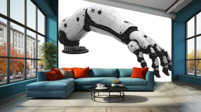 robot arm isolated on white Wall mural