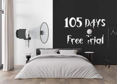 105 day free trial banner design. 105 days free banner background
 Wall mural