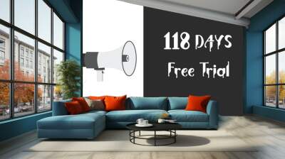 118 day free trial banner design. 118 days free banner background
 Wall mural