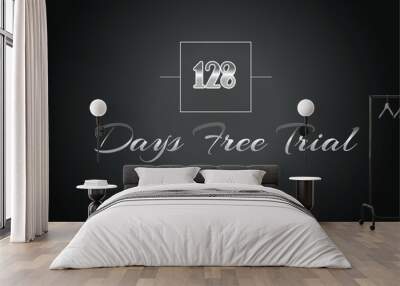 128 day free trial banner design. 128 days free banner background
 Wall mural