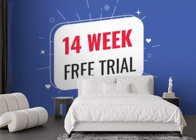 14 week free trial banner design. 14 weeks free banner background
 Wall mural