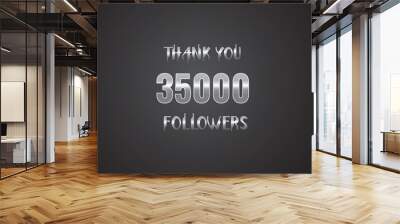 35000 OR 35K followers celebration. Thank you 35000   followers congratulation template banner. banner for social 35K friends and followers. celebrate subscribers and followers.
 Wall mural