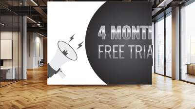 4 month free trial banner design. 4 months free banner background
 Wall mural