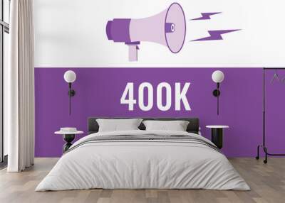 400000 OR 400k followers celebration. Thank you 400000 followers congratulation template banner. banner for social 400k friends and followers. celebrate subscribers and followers.
 Wall mural