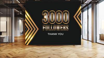 celebration 3000 subscribers template for social media. 3k followers thank you
 Wall mural