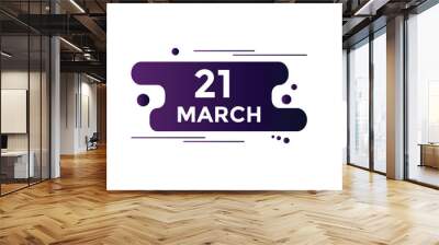 march 21 calendar reminder. 21th march daily calendar icon template. Vector illustration 
 Wall mural