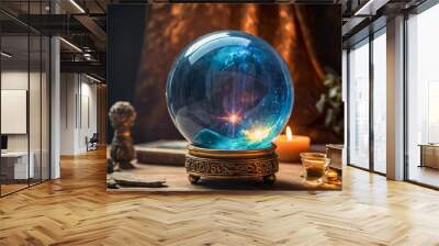 Glowing magical crystal ball for future prediction. Esotery, horoscope concept. Astrologist reading future	 Wall mural