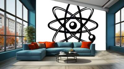 Scientific atom symbol, nuclear energy, molecule set, vector illustration. Wall mural