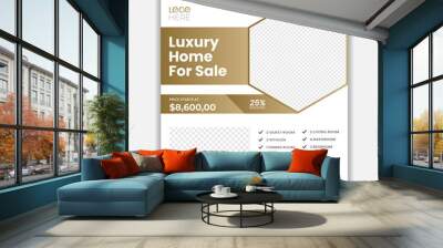 Real estate business social media post and square web banner and flyer template Wall mural