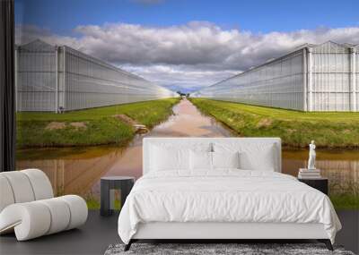 Greenhouse industrial exterior Netherlands Wall mural