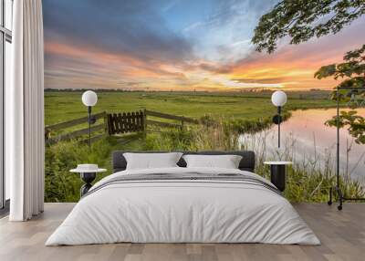 View from backyard of dairy farm Wall mural