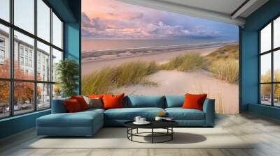 View over North Sea from dune Wall mural