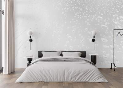 Semi-transparent rain droplets on a glass surface Wall mural