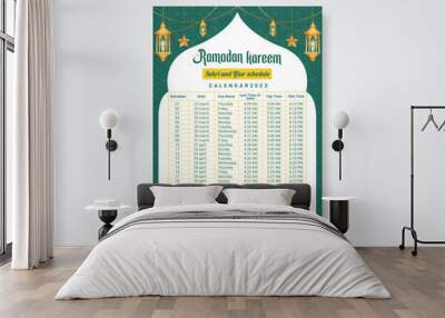 Ramadan calendar 2023 vector design. Wall mural