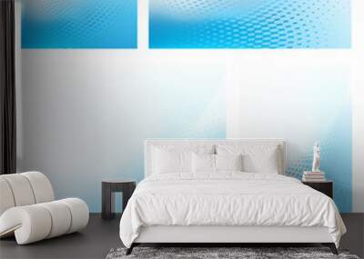 abstract cool blue background set with dots and text space Wall mural