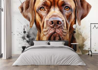 watercolor Dogue de Bordeaux clipart, Generative Ai Wall mural