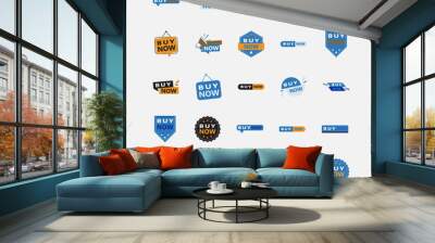 set of buy now badge Wall mural