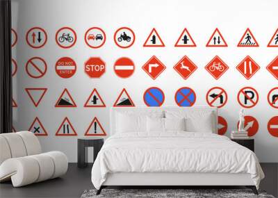 set of traffic icons and symbols. collection of traffic icons. traffic symbols bundles. Wall mural