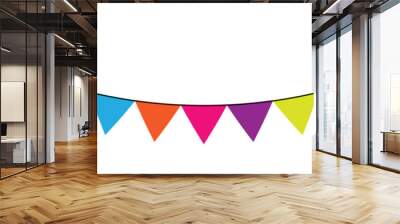 Carnival garland with pennants. Decorative colorful party flags for birthday celebration, festival and fair decoration. Festive background with hanging flags. Vector illustration. Eps file 292. Wall mural