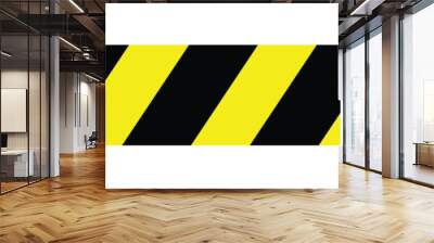 Warning yellow black diagonal stripes line. Safety stripe warning caution hazard danger road vector sign symbol. Long danger ribbon. Vector illustration on white background. Eps file 104. Wall mural