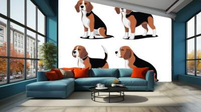 Beagle Silhouette Vector Template Illustration Wall mural