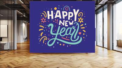 2024 Happy New Year banner Design. Greeting Card, Banner, Poster. Vector Illustration. Happy new year 2024 design for poster, banner, greeting and new year 2024 celebration. Wall mural