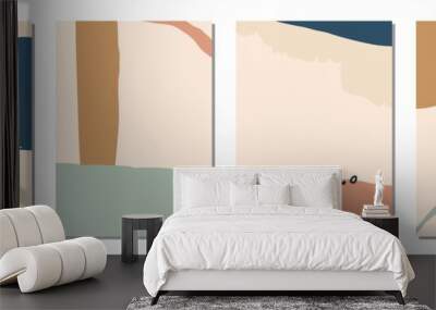 Set of vertical abstract backgrounds or card templates in modern colors, in popular art style Wall mural