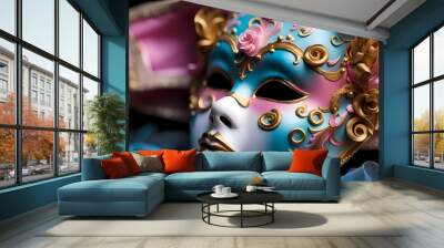 carnival mask on a black background Wall mural