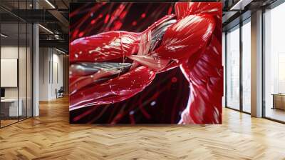 Muscular system illumination, dynamic muscle fibers, strength and movement Wall mural