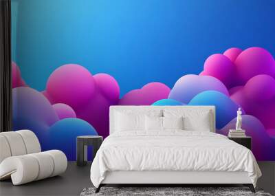 A set of 3D clouds created for modern web design, symbolizing cloud storage, computing, or digital services. Perfect for sleek, contemporary websites.
 Wall mural